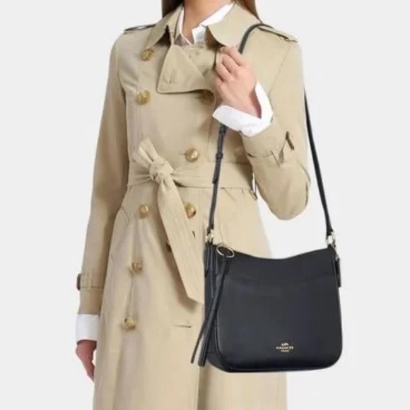 Coach black 'Chaise' pebbled leather crossbody bag/purse - Picture 2 of 14